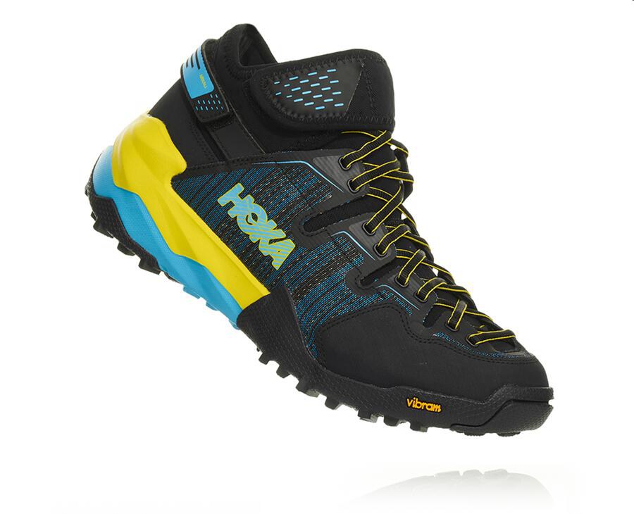 Trail Shoes Mens - Hoka One One Arkali - Black/Blue - TAVPQFW-74